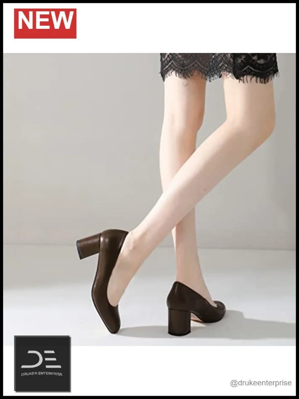 Women’s Chunky Block Heel Suede Pumps - 2.5” Mid Heel, Round Toe, Slip On